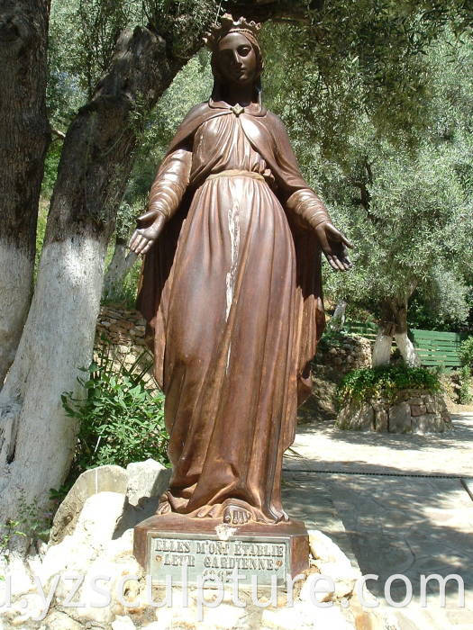 bronze virgin Mary statue